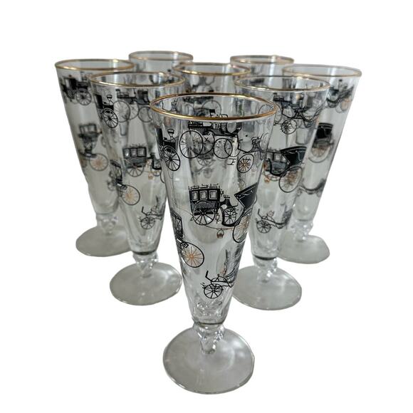 Vintage Pilsner "Curio" by Libbey Glass, 1953, beer glasses, set of 8 - Picture 1 of 11
